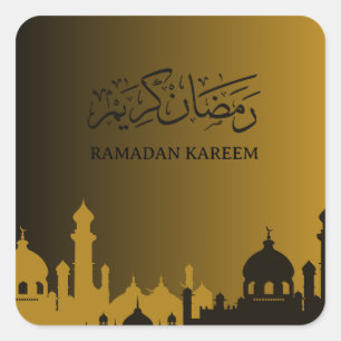 Gold Ramadan kareem 2024 Square Sticker