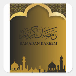 Gold Ramadan kareem 2024 Square Sticker
