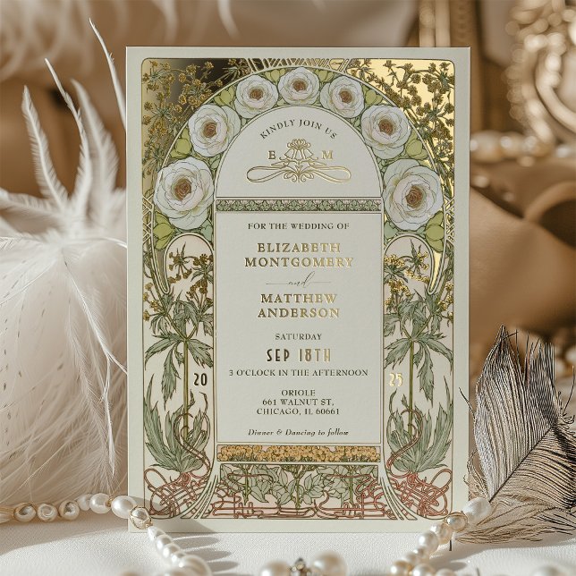 Gold Ranunculus Vintage Wedding Art Nouveau (Creator Uploaded)