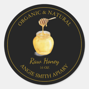 Gold Raw Honey Label   Black