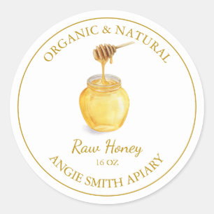 Gold Raw Honey Label   White