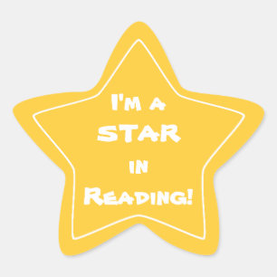 Gold Reading Star Student Sticker
