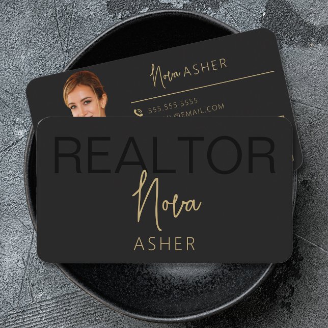 Gold Real Estate Agent Business Cards With QR Code (Creator Uploaded)