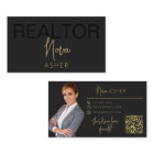 Gold Real Estate Agent Business Cards With QR Code