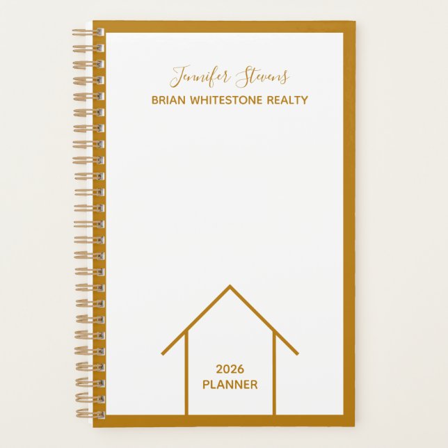 Gold Real Estate Company Personalised Realtor 2026 Planner (Front)