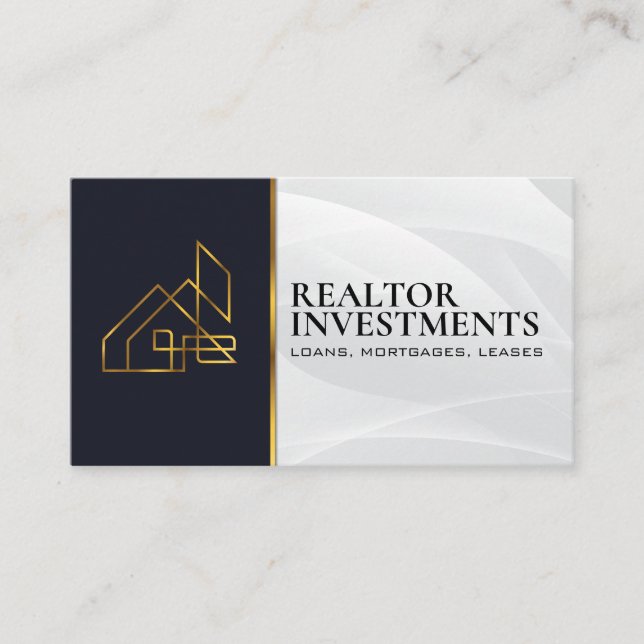 Gold Real Estate Property | Home Equity Business Card (Front)