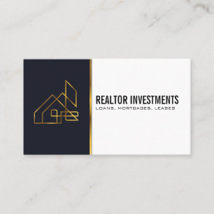 Gold Real Estate Property Logo Business Card