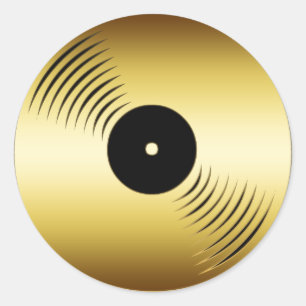 GOLD RECORD ALBUM CLASSIC ROUND STICKER
