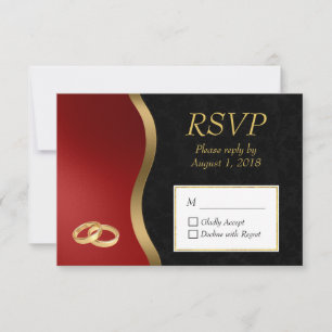 Gold Red & Black RSVP