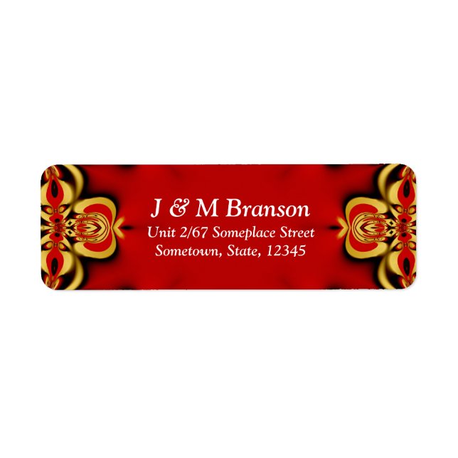 Gold+Red Bold Address Label (Front)