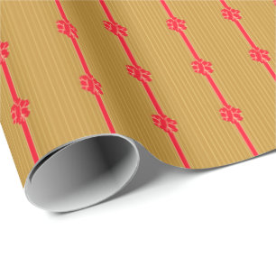 Gold & Red Bow Wrapping Paper