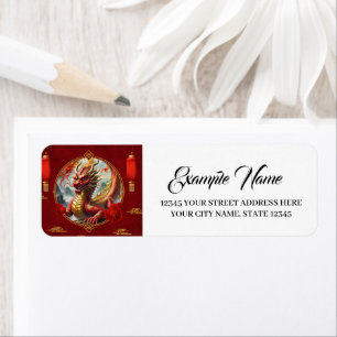 Gold red chinese dragon wish you a Happy new year.