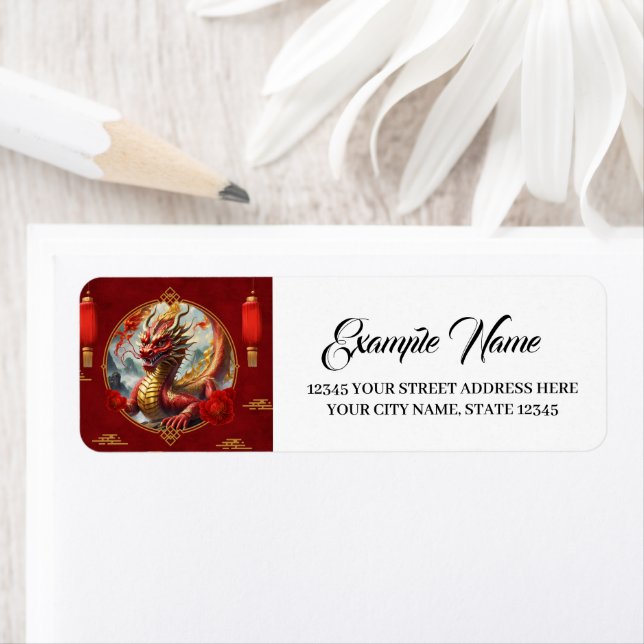 Gold red chinese dragon wish you a Happy new year. (Insitu)