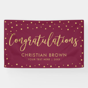 Gold & Red   Congratulations Party, Event Banner