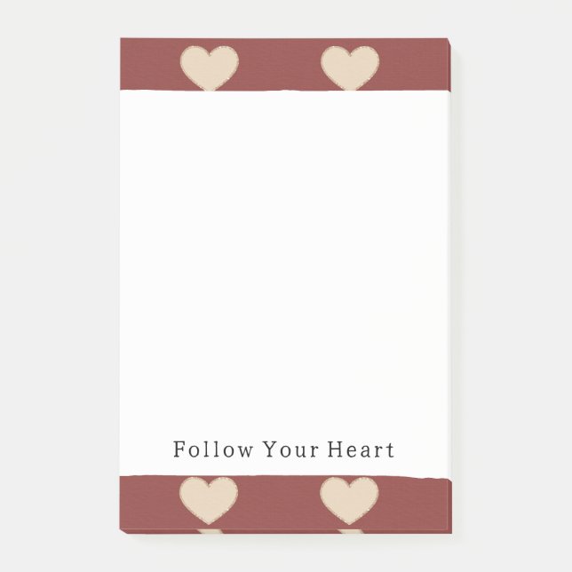 Gold Red Cream Glitter Hearts Valentine's Day Post-it Notes (Front)