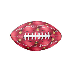 Gold Red Diamond Tufted Custom Text Football Gift American Football