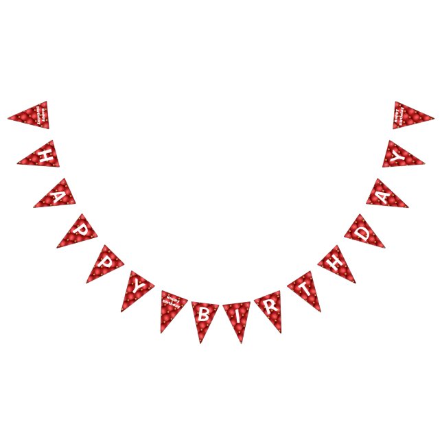 Gold Red Diamonds Luxury Birthday Bunting Flags (All)