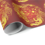 Gold Red Dragon Phoenix Chinese Wedding Favour Wrapping Paper<br><div class="desc">Enhance your wedding gifts with our exquisite Gold Red Dragon Phoenix Chinese Wedding Favour Wrapping Paper. Featuring the auspicious dragon and phoenix symbols in vibrant gold and red hues, this wrapping paper adds a touch of elegance and cultural significance to your favours. Crafted with premium quality materials, it ensures a...</div>