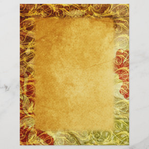 Gold & Red Flourish Tapestry Scrapbook Paper