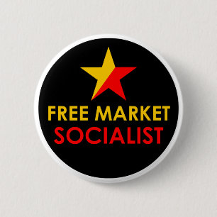 Gold/Red Free Market Socialist Button