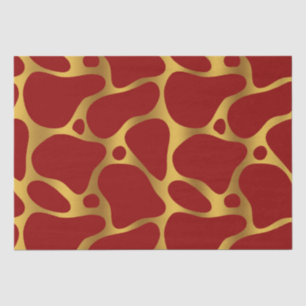 Gold & Red Giraffe Pattern Tissue Paper