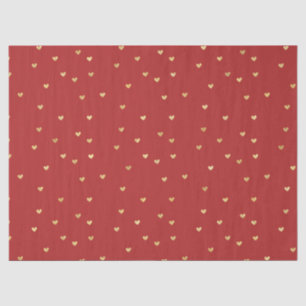 Gold Red Hearts Tissue Paper