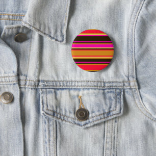 Gold, Red, & Magenta Striped Button Pin