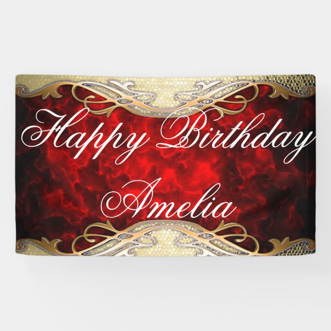 gold,red,metallic,modern,pattern,cool,elegant,chic banner (Horizontal)