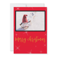 Gold red one photo christmas