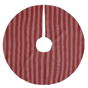 Gold Red Stripes Christmas Brushed Polyester Tree Skirt
