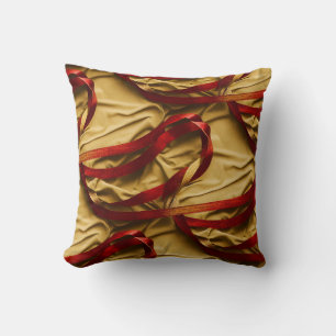 Gold Red Throw Pillow
