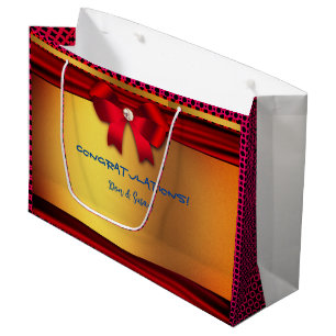 Gold Red Wedding - Holiday & more  Large Gift Bag