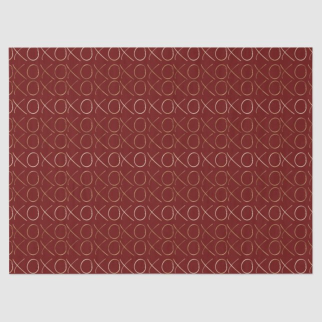 Gold Red XOXO Tissue Paper (Front)