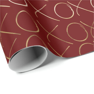 Gold Red XOXO Wrapping Paper