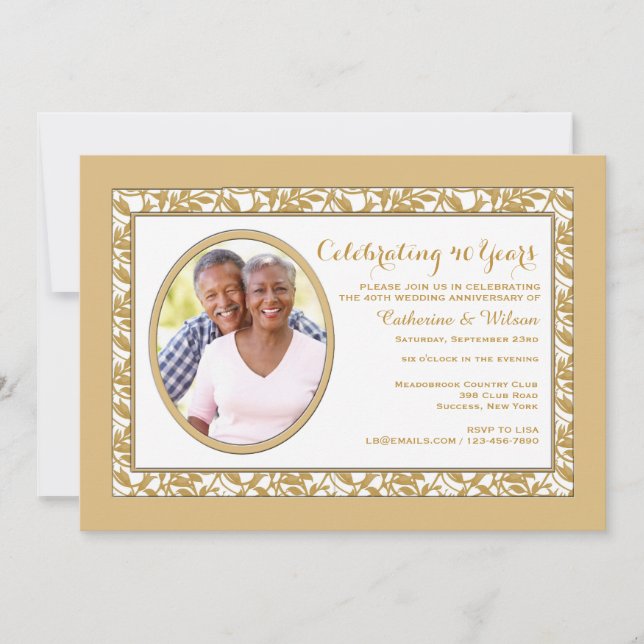 Gold Reflection Photo Invitation (Front)