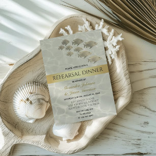 Gold Rehearsal Dinner Invitation