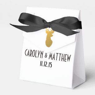 Gold Reindeer Antler Wedding Favour Box