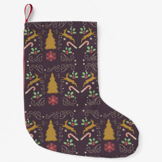 Gold Reindeer Christmas Small Christmas Stocking