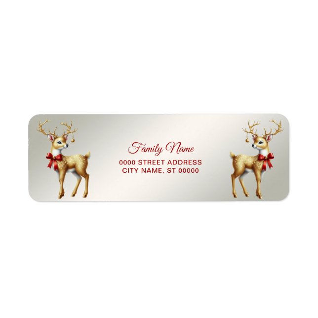Gold Reindeer Return Address (Front)