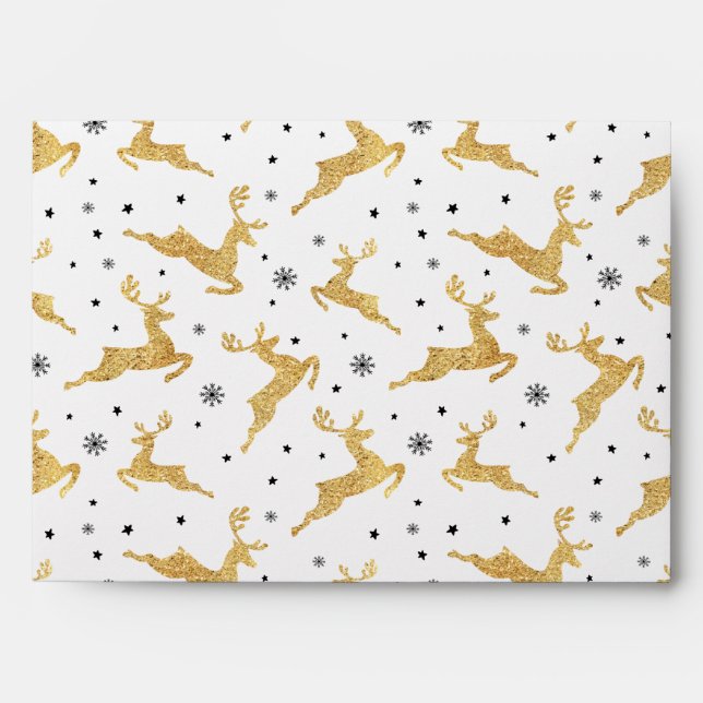 Gold Reindeers Envelope (Front)