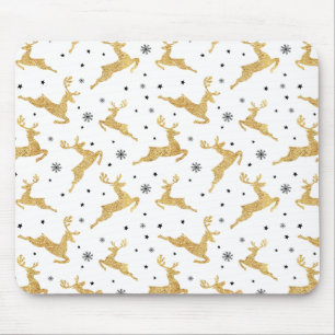 Gold Reindeers Mouse Mat