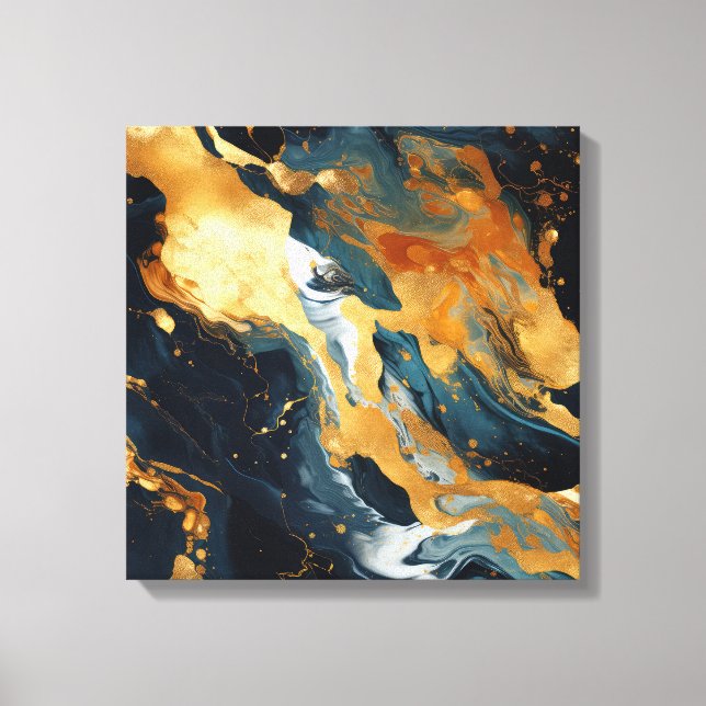 Gold Resin Art Canvas Print (Front)