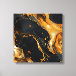 Gold Resin Art Canvas Print