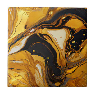 Gold Resin Art Ceramic Tile