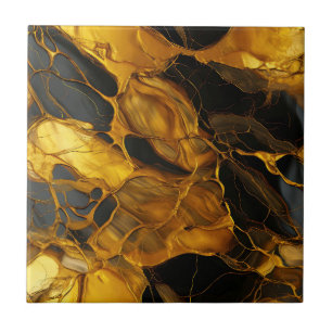 Gold Resin Art Ceramic Tile