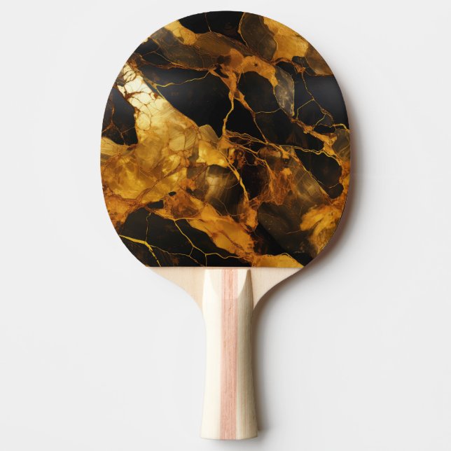 Gold Resin Art Ping Pong Paddle (Front)