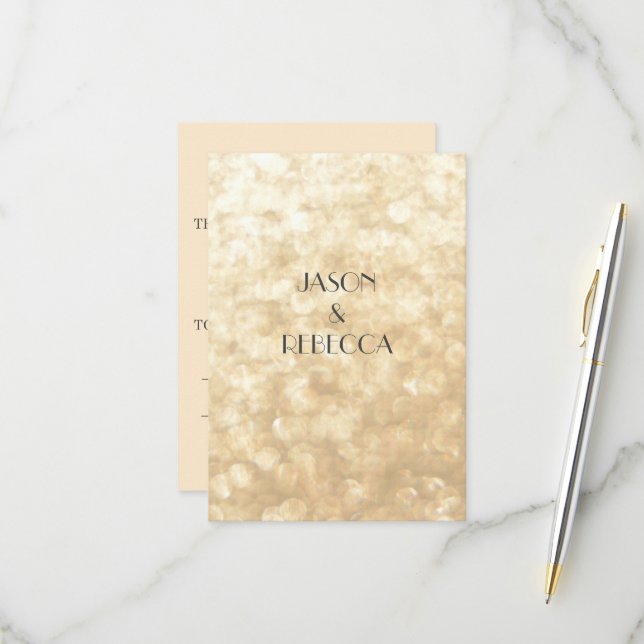 Gold Response Card to Wedding Invitation (Front/Back In Situ)