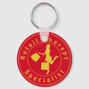 Gold Retail Therapy Specialist Keychain