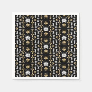 Gold Retro Art Nouveau Print Napkin