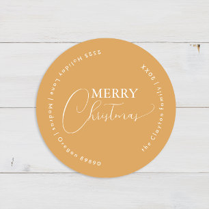 Gold Retro Boho Minimalist Christmas Envelope Seal